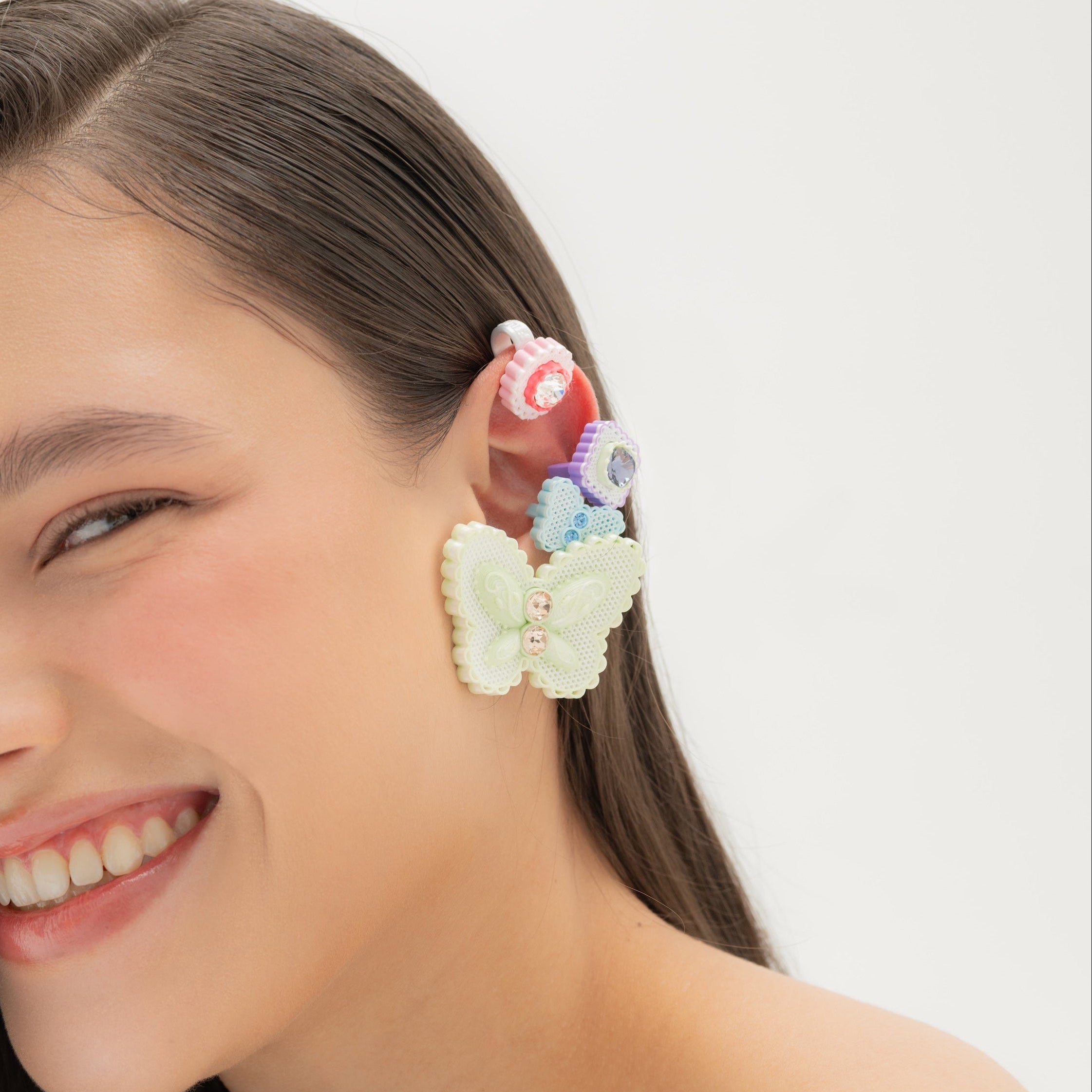 LACE BUTTERFLY MAXI STUD EARRINGS