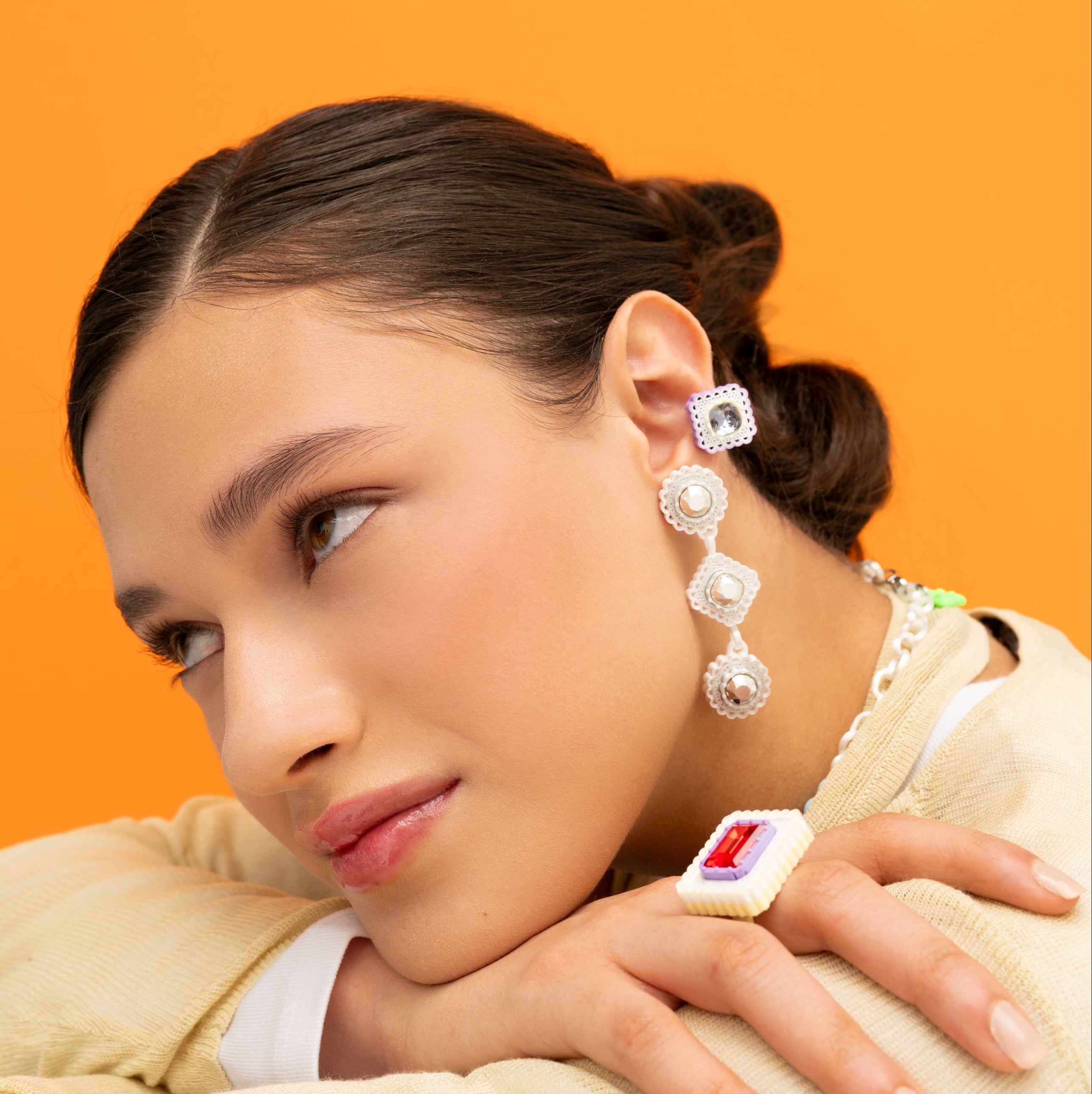 LACE TRIPLE MINI EARRINGS