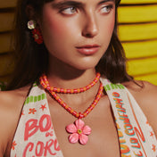 CAYENNE FLOWER PENDULUM NECKLACE