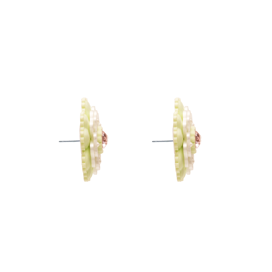 LACE FLOWER STUD EARRINGS