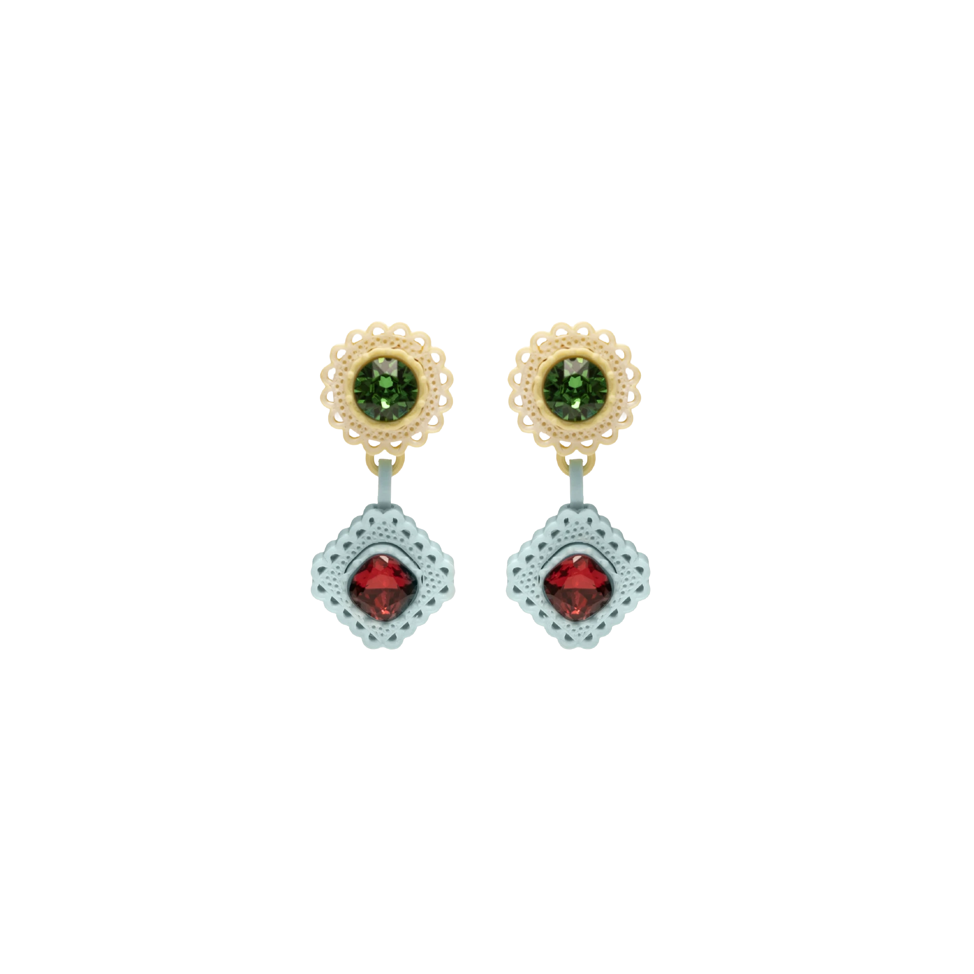 LACE DOUBLE MINI EARRINGS