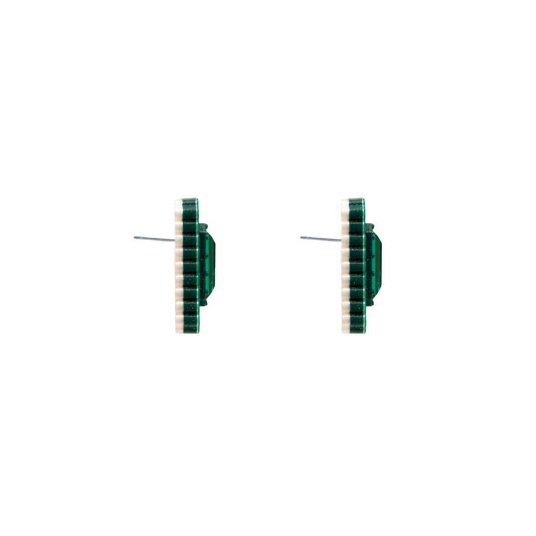 LACE SQUARE STUD EARRINGS