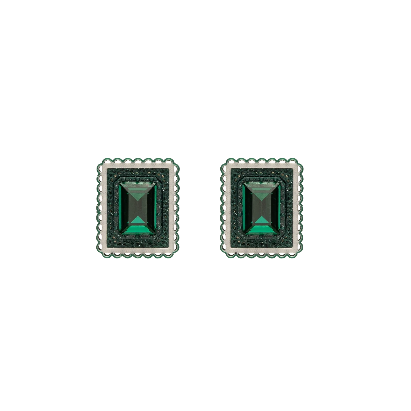 LACE SQUARE STUD EARRINGS