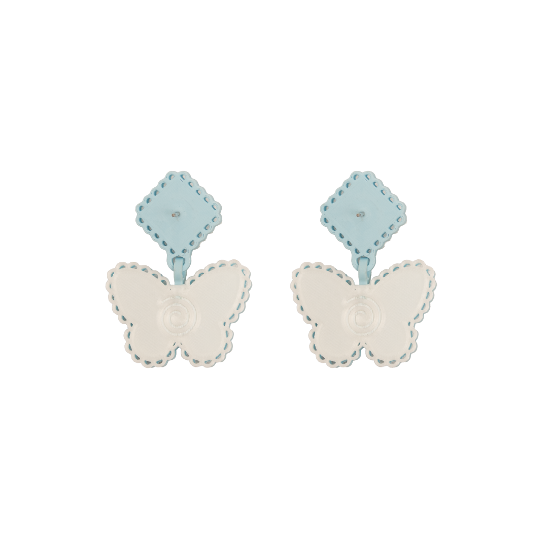 LACE DOUBLE BUTTERFLY EARRINGS