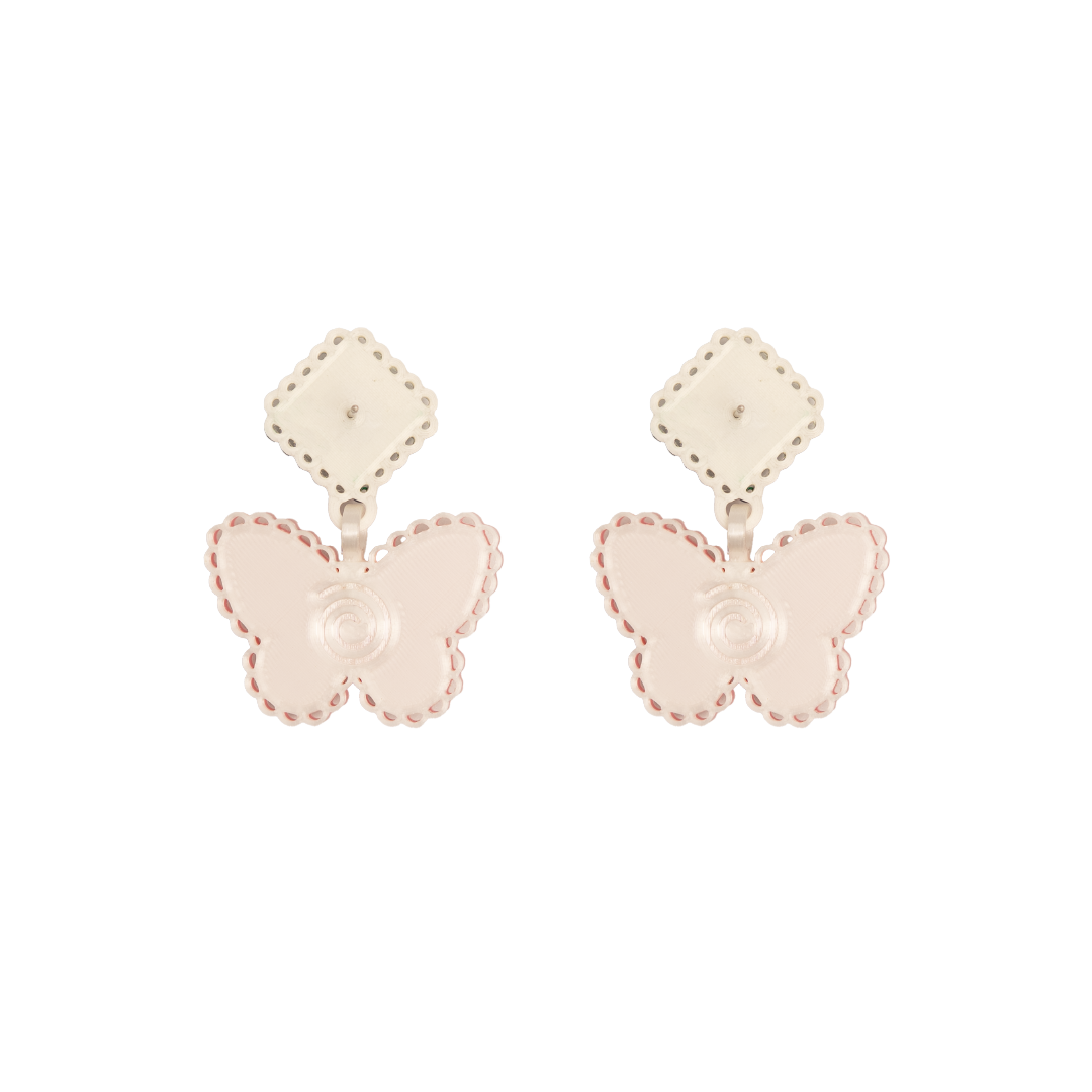 LACE DOUBLE BUTTERFLY EARRINGS