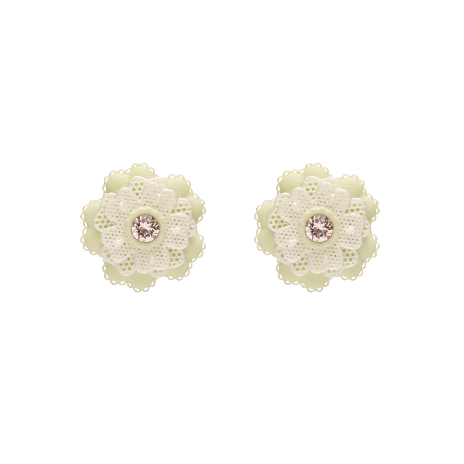 LACE FLOWER STUD EARRINGS
