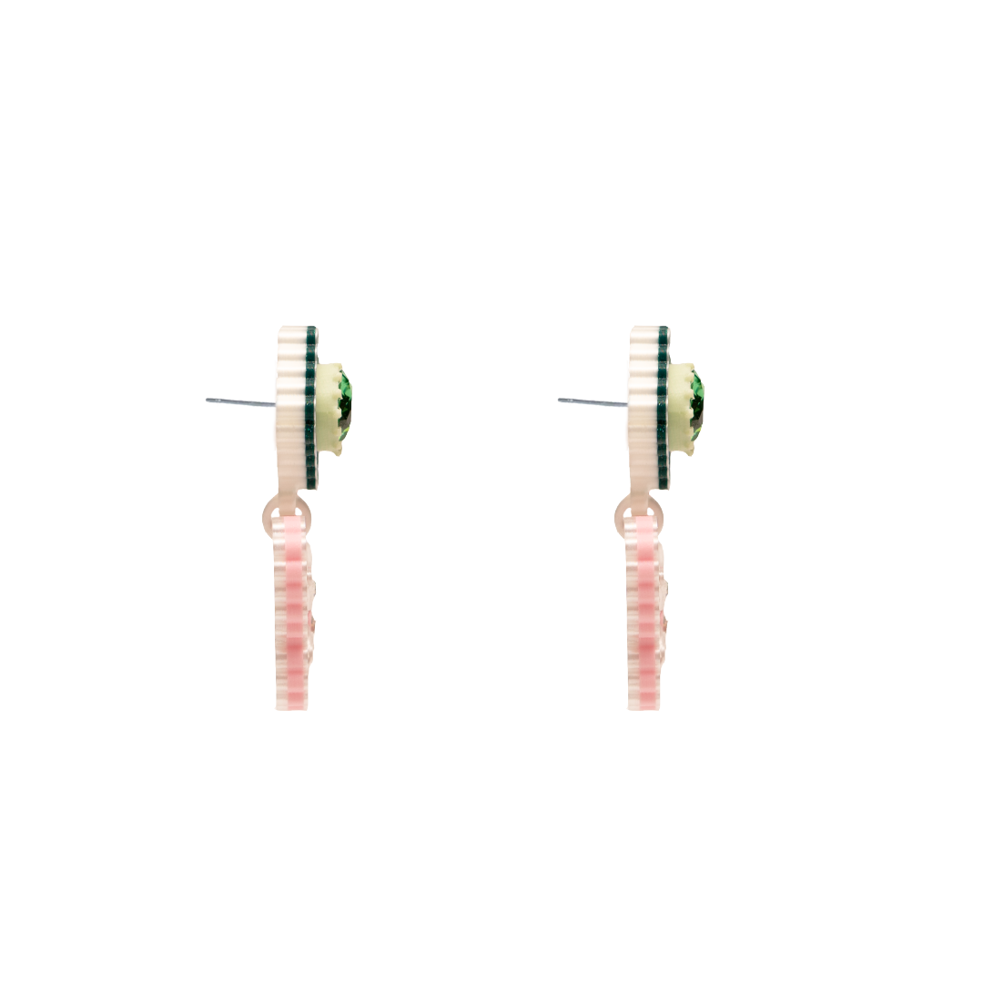 LACE DOUBLE BUTTERFLY EARRINGS