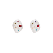 PEARL STUDS WITH CRYSTALS - SIXXTA