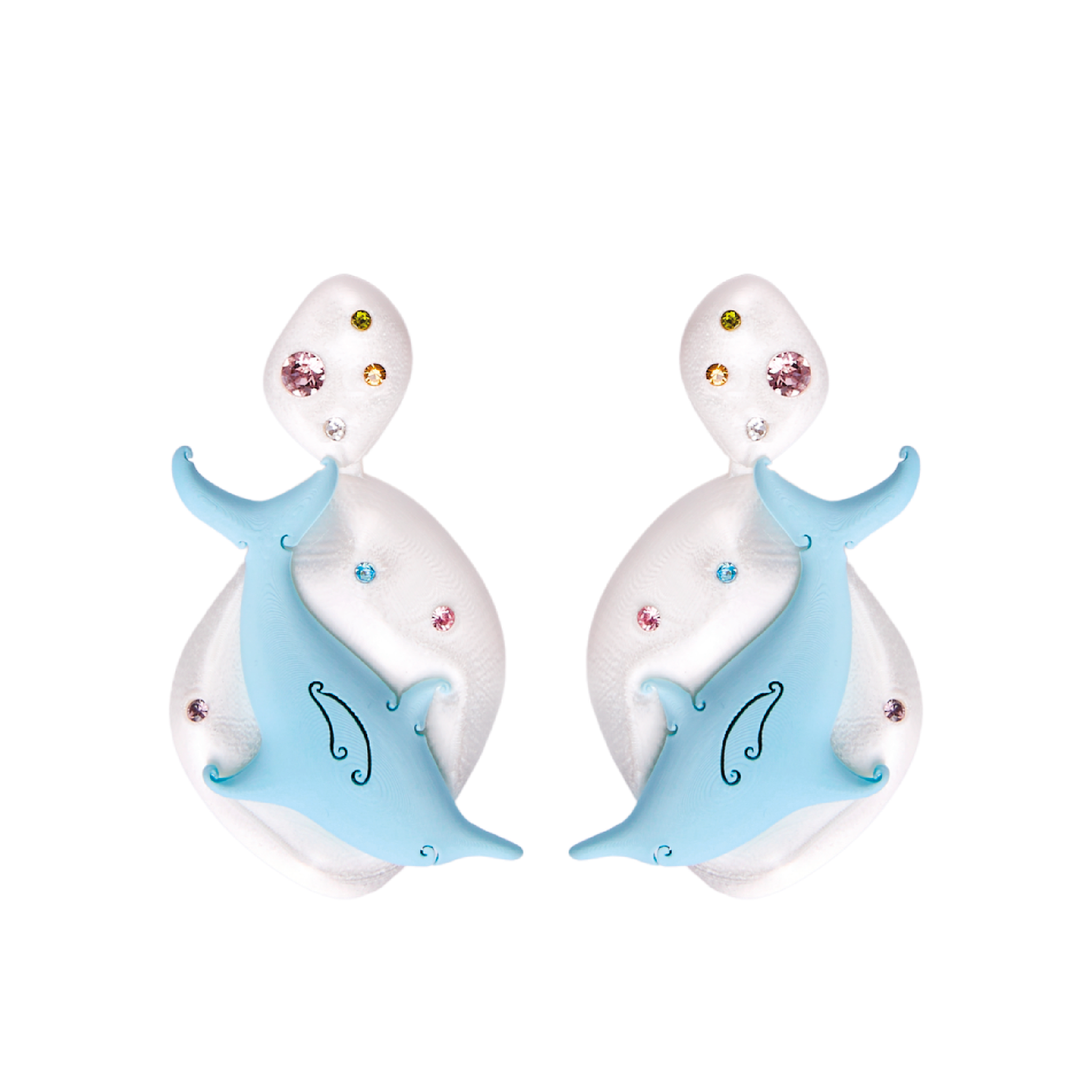 DOUBLE DOLPHIN EARRINGS - SIXXTA