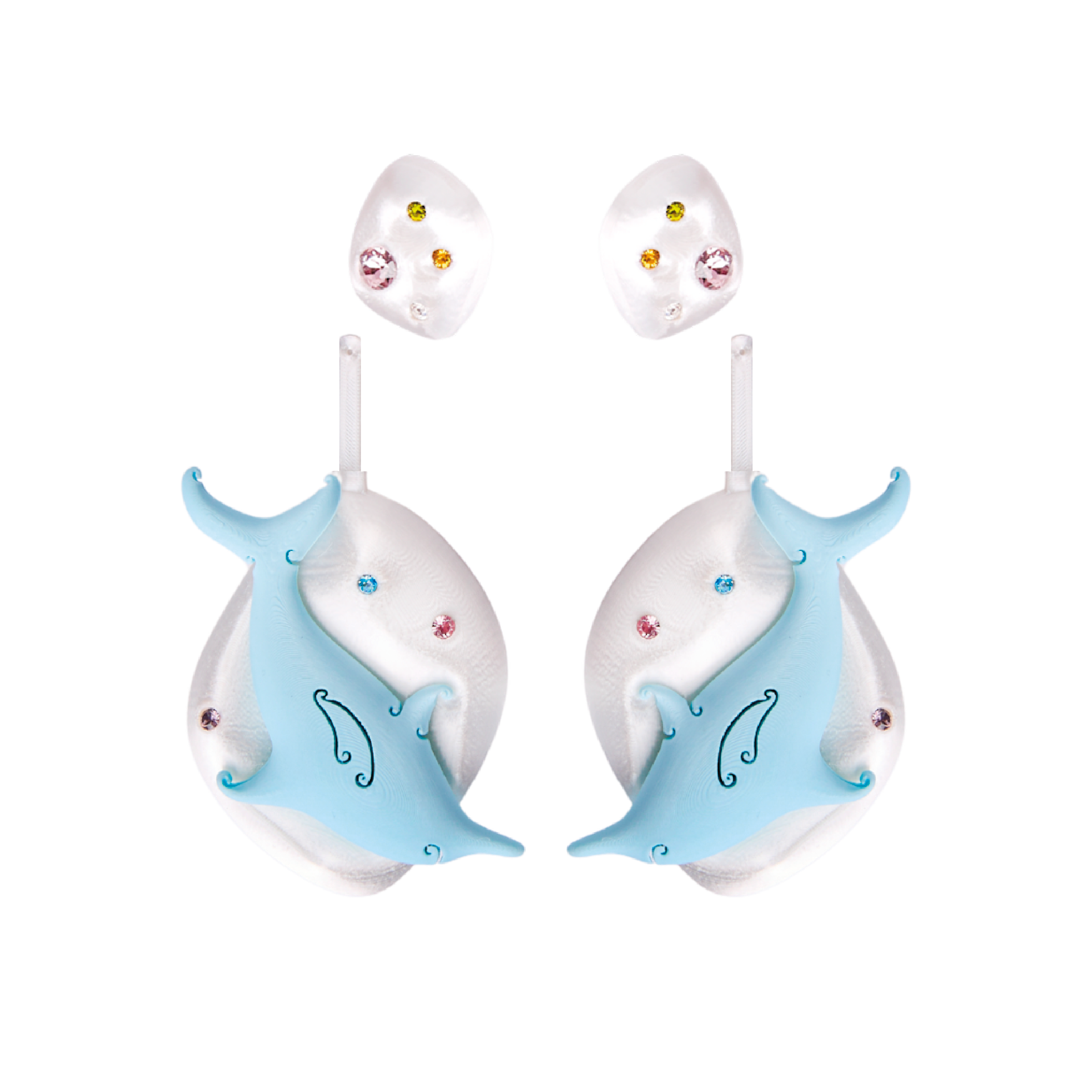 DOUBLE DOLPHIN EARRINGS - SIXXTA