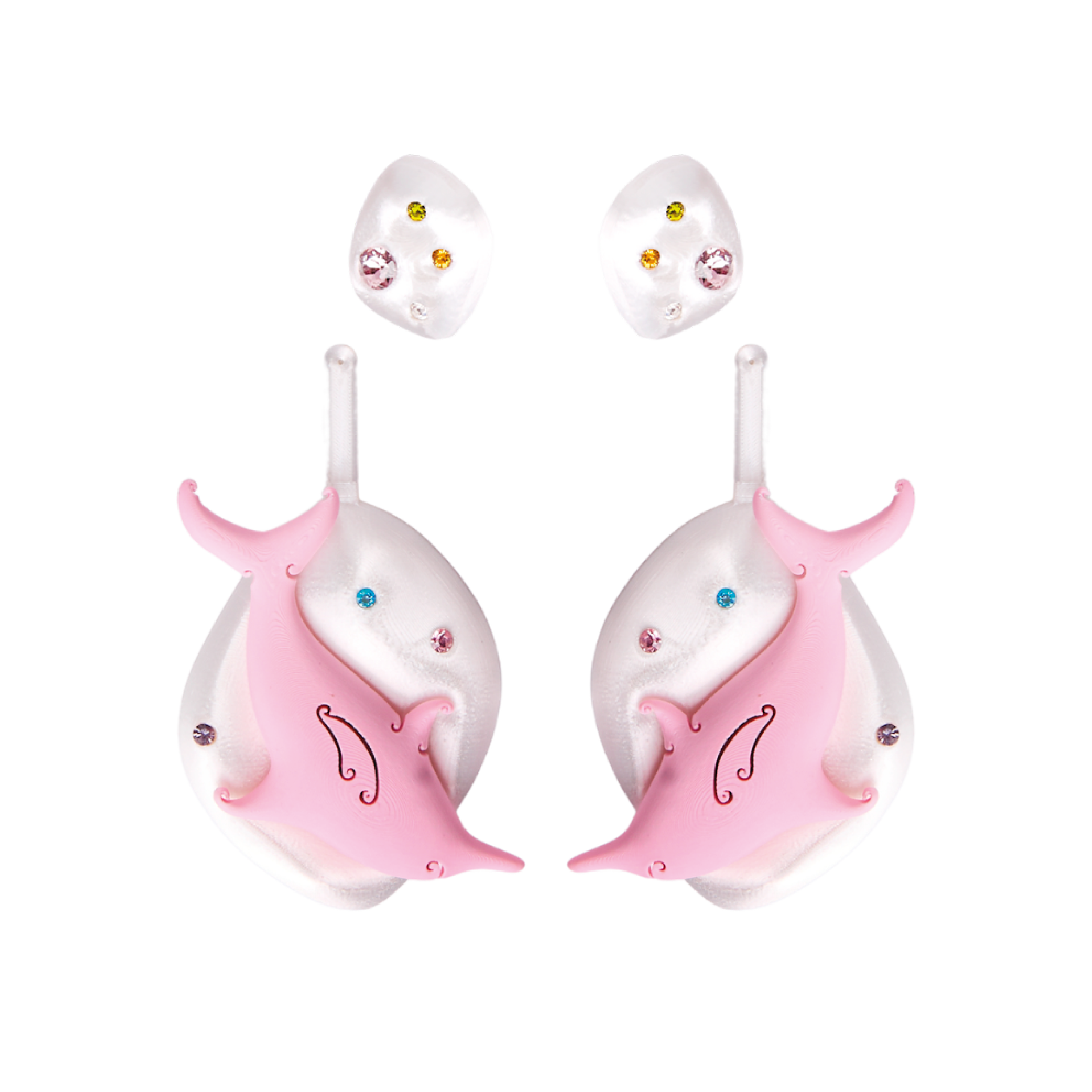 DOUBLE DOLPHIN EARRINGS - SIXXTA