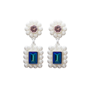 CRYSTAL ROYALTY EARRINGS - DOUBLE RECTANGULAR