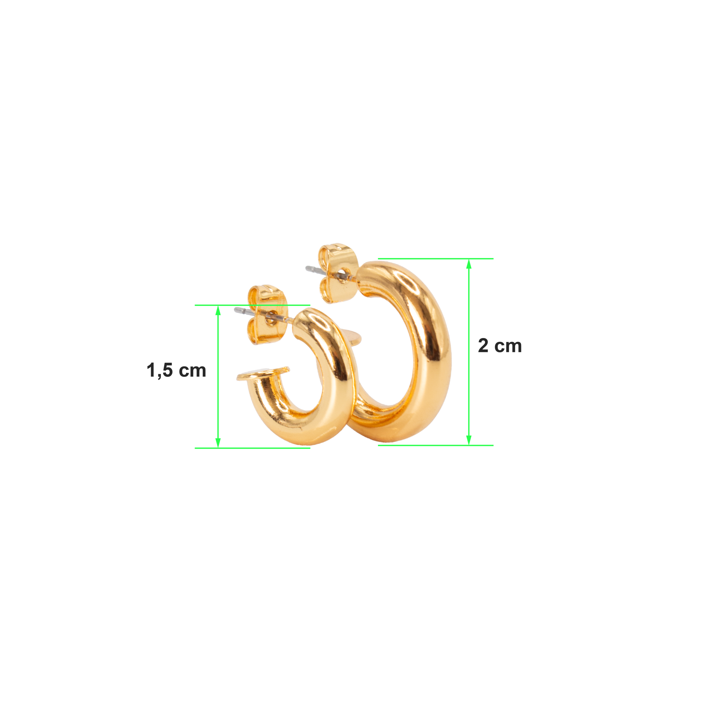 GOLD PLATED HOOPS WITH BEAR CHARM