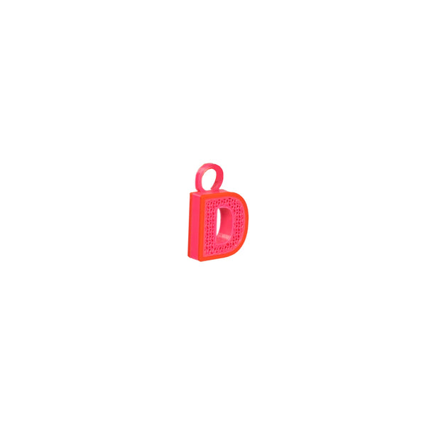 3D LETTER CHARMS - MAGENTA/RED